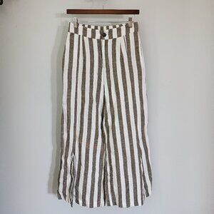 Linen Lux striped linen pants, wide leg, size M